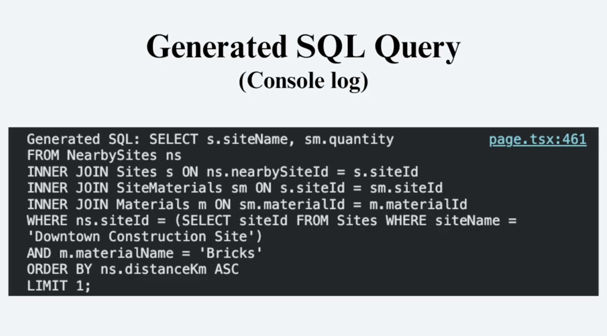 Chatbot Complex Query Result
