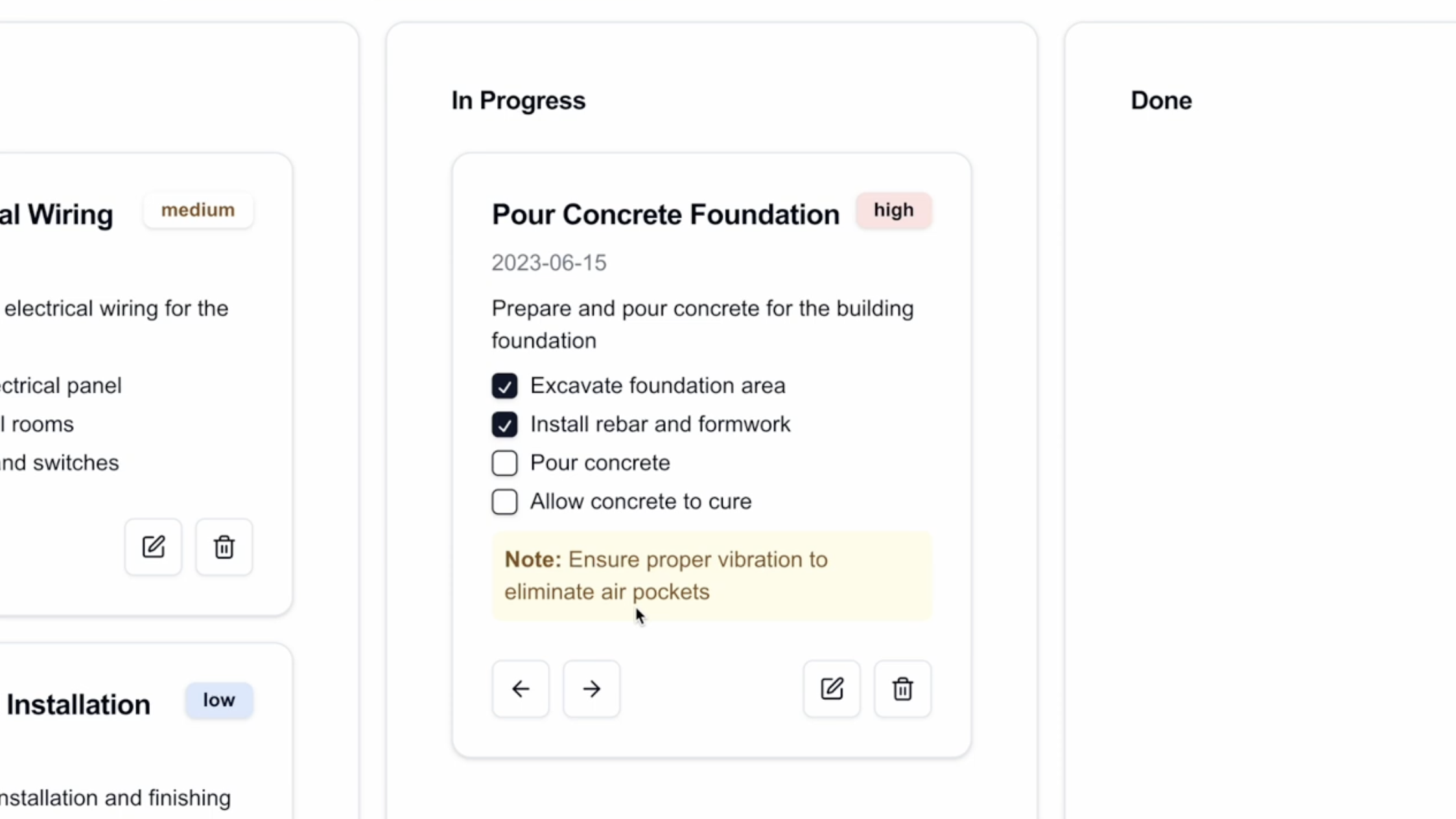 Kanban Task Card Details